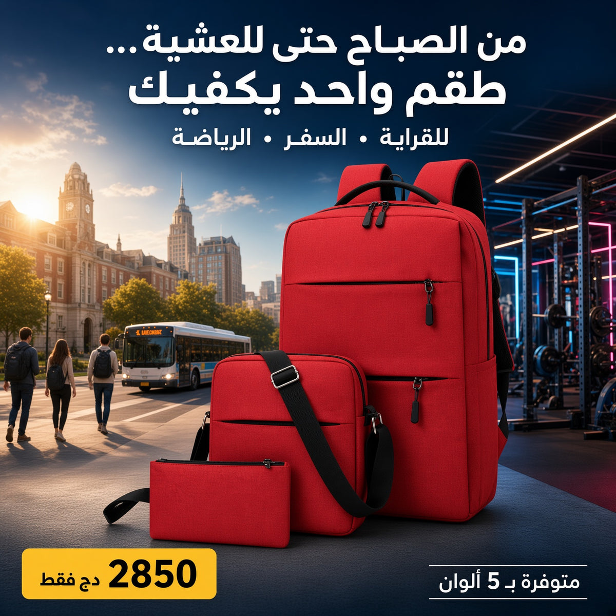 حقيبة ثلاث قطع